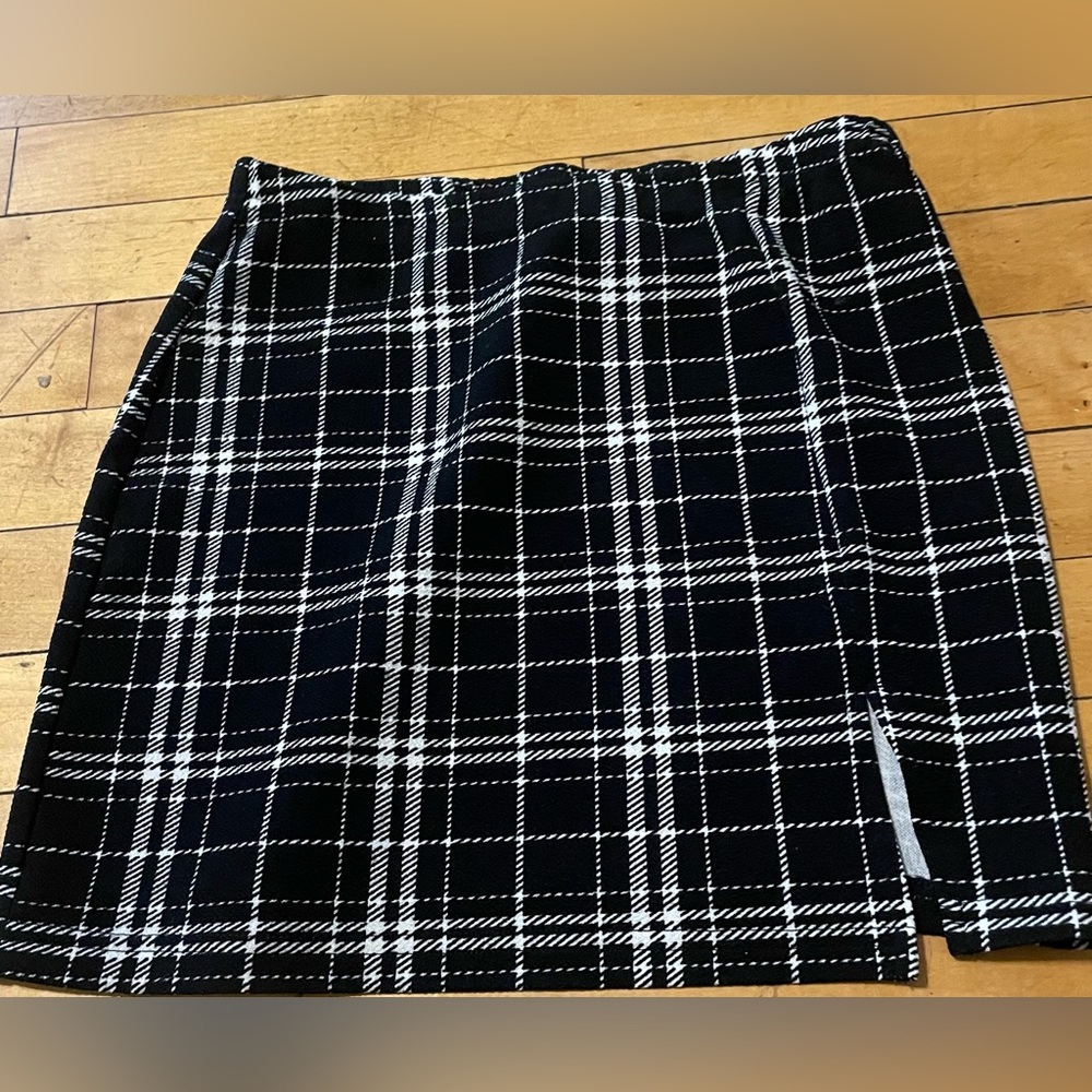 Black Plaid Skirt